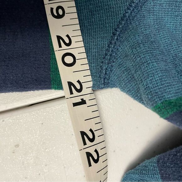 Quiksilver men’s striped blue green long sleeve thermal top crewneck size medium - Picture 6 of 8